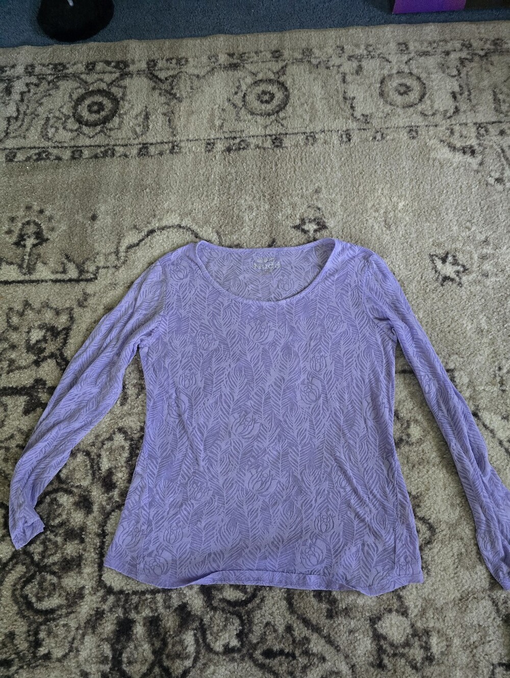 Mudd Lavender Long Sleeve Scoop Neck Top